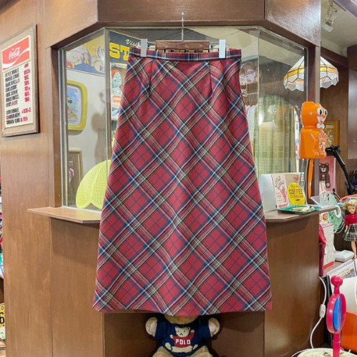 Vintage Check Long Skirt