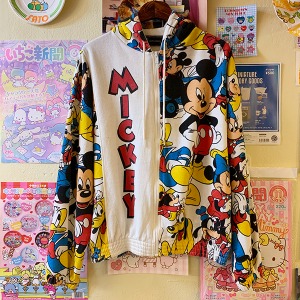 Vintage Mickey Mouse Hoodie Zip Up