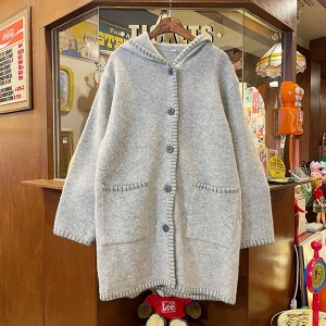Vintage Wool Sweater Cardigan Hood