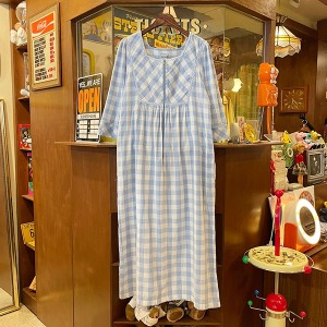 Vintage Check Long Dress