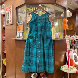 Vintage Check Sleeveless Dress