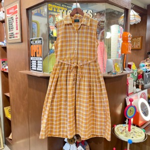 Vintage Check Sleeveless Dress