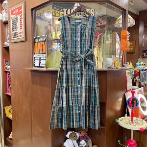 Vintage Sleeveless Check Dress